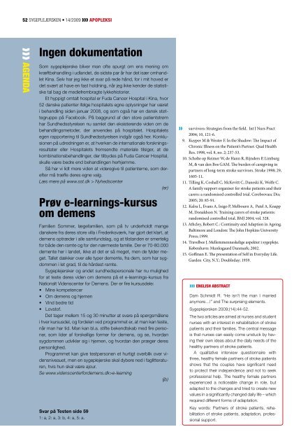 Link til sygeplejersken nr. 14/2009 (pdf) - Blak-Consult.dk