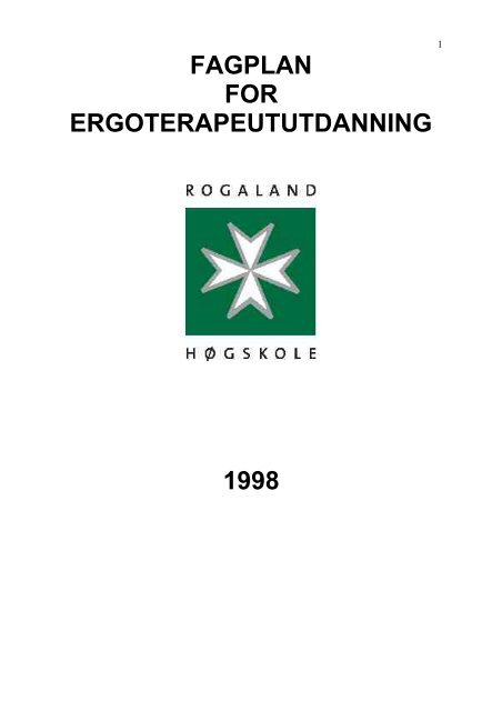 Fagplan for ergoterapeututdanningen - Diakonhjemmet Høgskole