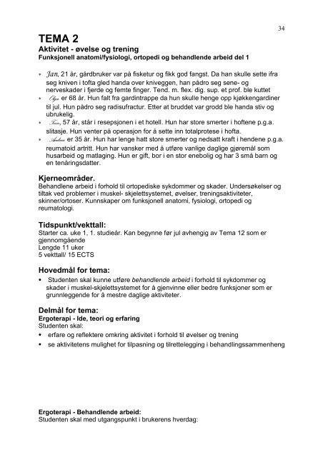 Fagplan for ergoterapeututdanningen - Diakonhjemmet Høgskole