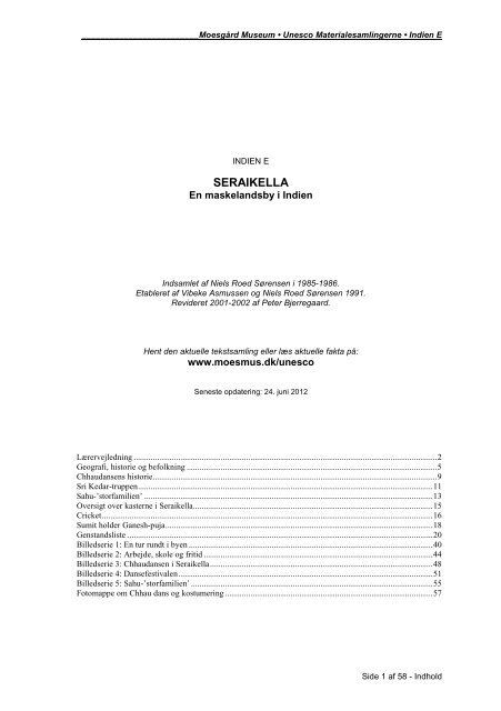 Download tekstsamlingen om Indien E (pdf-dokument) - Moesgård ...