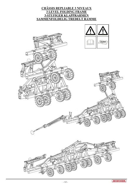 rahmen - ramme chassis repliable 3 niveaux - monosem-planters.com