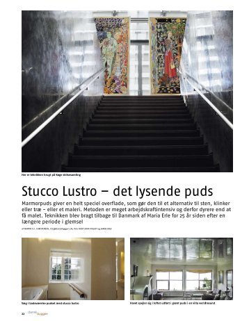 Stucco Lustro - det lysende puds. En speciel teknik og et ... - ampio