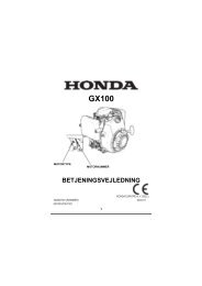 BETJENINGSVEJLEDNING - Honda Engines