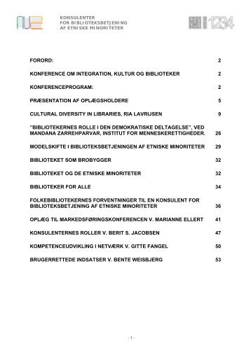 Konference om Integration, kultur og biblioteker - Statsbiblioteket