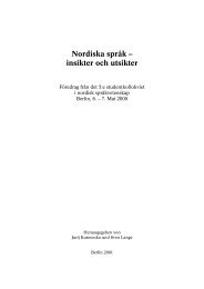 Nordiska språk– - Nordeuropa-Institut - Humboldt-Universität zu Berlin