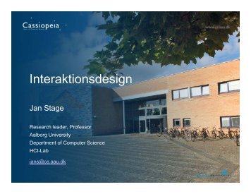 Jan Stage, Aalborg Universitet: Interaktionsdesign - IT-Vest