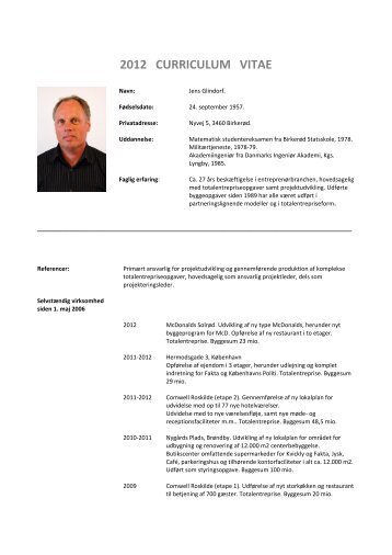 Jens Glindorf CV