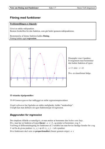 Note om fitning med funktioner - Steen Toft Jørgensen