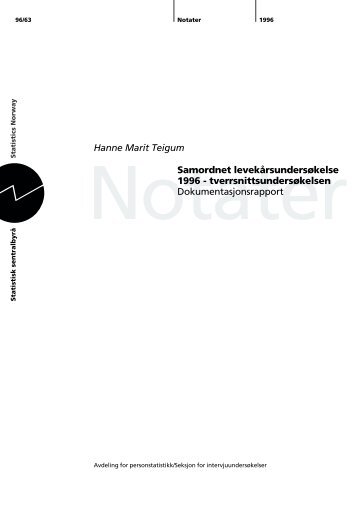 Samordnet levekårsundersøkelse 1996 - Statistisk sentralbyrå