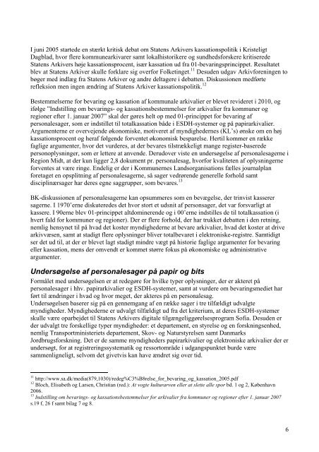 Rapport om bevaring og kassation i personalesager og andre ...