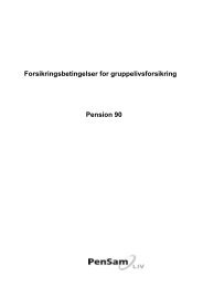 Forsikringsbetingelser for gruppelivsforsikring Pension 90 - PenSam