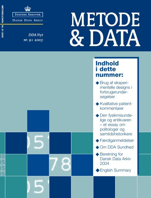 Metode &amp; Data 91 C - DDA Samfund - Dansk Data Arkiv