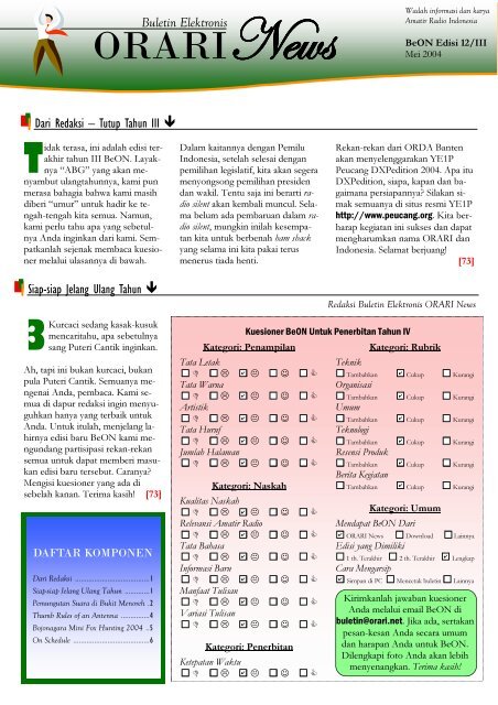 Buletin Elektronis Dari Redaksi Tutup Tahun Iii Siap Kambing Ui