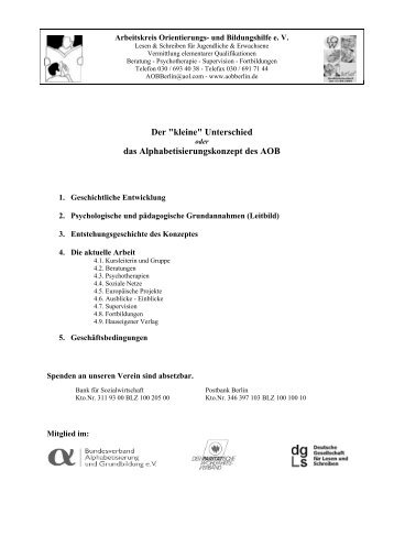 Der "kleine" Unterschied das Alphabetisierungskonzept des AOB