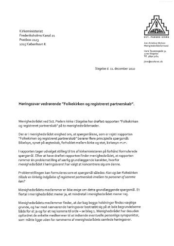 Høringssvar fra menghedsråd i Københavns ... - Kirkeministeriet