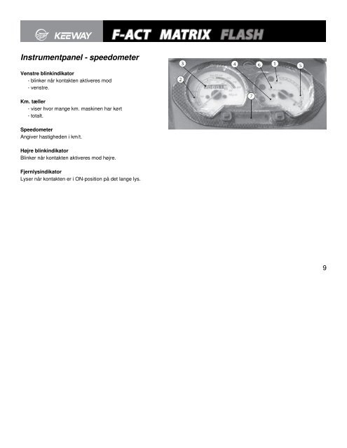 Keeway generel instruktionsbog - Carl Andersen Motorcykler A/S