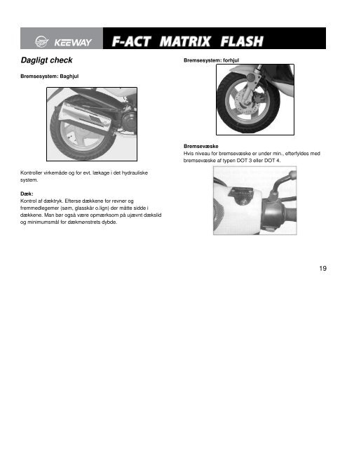 Keeway generel instruktionsbog - Carl Andersen Motorcykler A/S