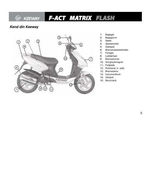 Keeway generel instruktionsbog - Carl Andersen Motorcykler A/S