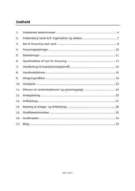 Vandforsyning - Fredensborg Forsyning A/S