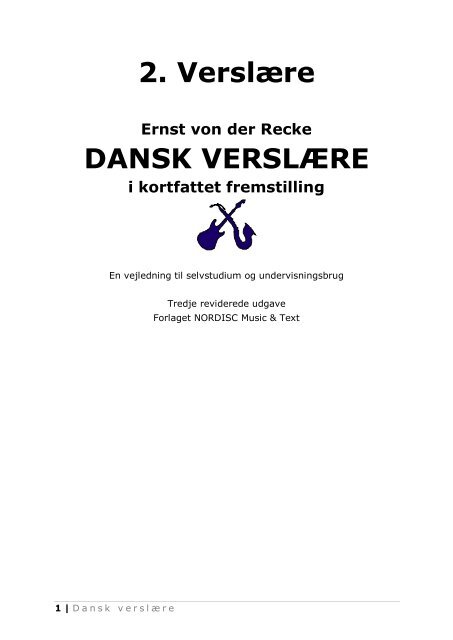 2. Verslære DANSK VERSLÆRE - NORDISC Music Text