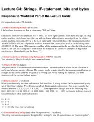 Lecture C4: Strings, IF-statement, bits and bytes