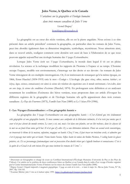 lien - fichier PDF - Analyses littéraires des romans de Jules Verne