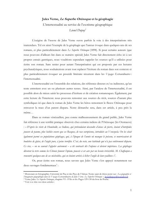 lien - fichier PDF - Analyses littéraires des romans de Jules Verne