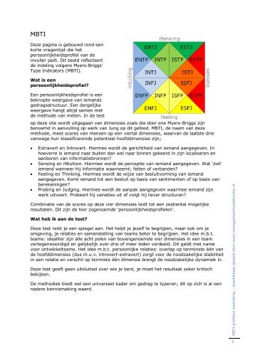 uitgebreide toelichting MBTI-profielen (pdf) - Gert Jan Schop