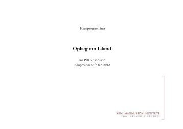 Oplæg om Island - Nordisk Sprogkoordination