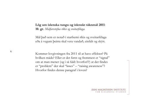 Oplæg om Island - Nordisk Sprogkoordination