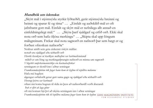 Oplæg om Island - Nordisk Sprogkoordination