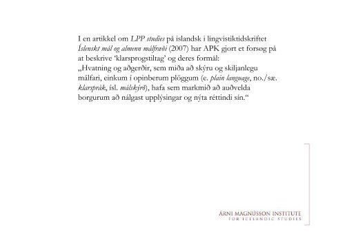 Oplæg om Island - Nordisk Sprogkoordination