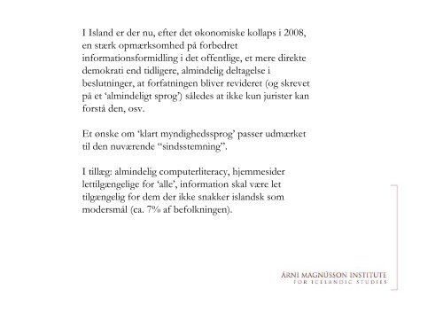 Oplæg om Island - Nordisk Sprogkoordination