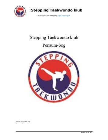 Stepping Taekwondo klub Pensum-bog