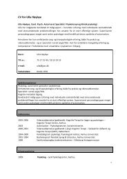 CV for Ulla Høybye - Jysk Psykologcenter