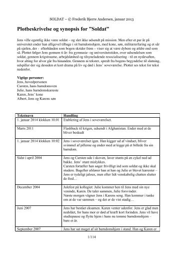 Plotbeskrivelse og synopsis for ”Soldat” - bjerreandersen