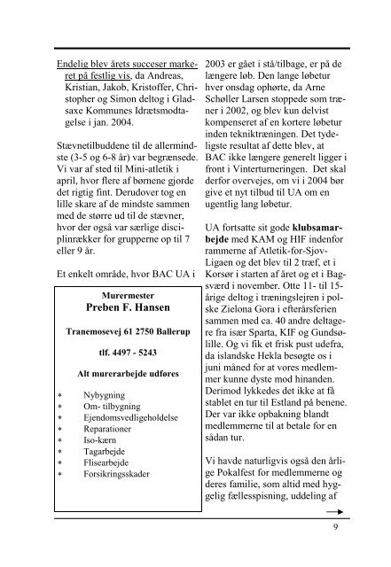 Nr. 1. Februar 2004 - Bagsværd Atletik Club