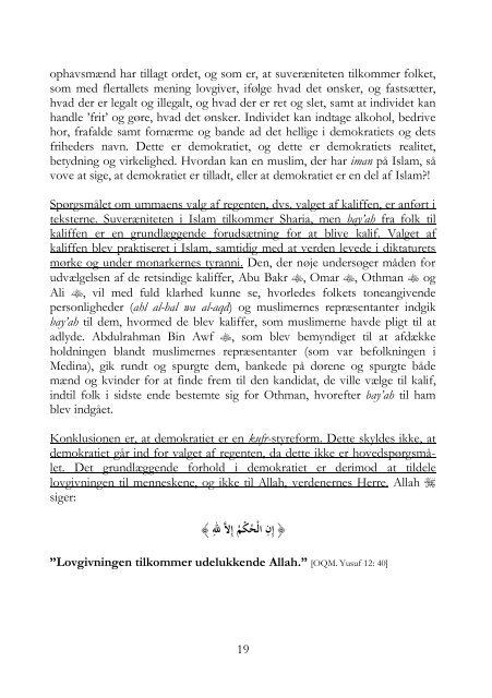 Kalifatets Statsinstitutioner(Styre & Forvaltning) - Hizb ut-Tahrir