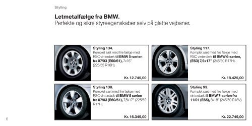 BMW vintertilbud 2006/2007. Originale BMW reservedele, tilbehør ...