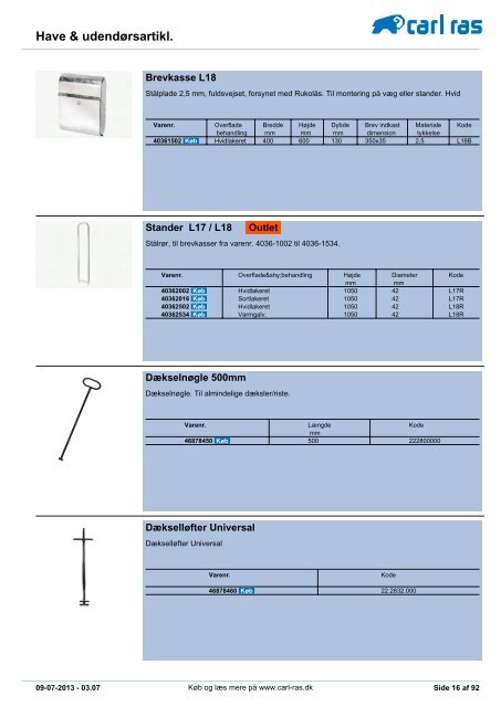 have og udendørsartikler - Carl Ras A/S