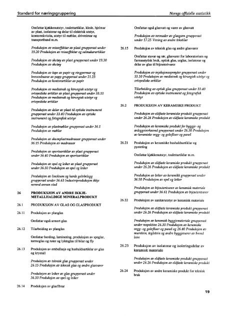 Standard for næringsgruppering SN94 Forkorta nynorsk versjon