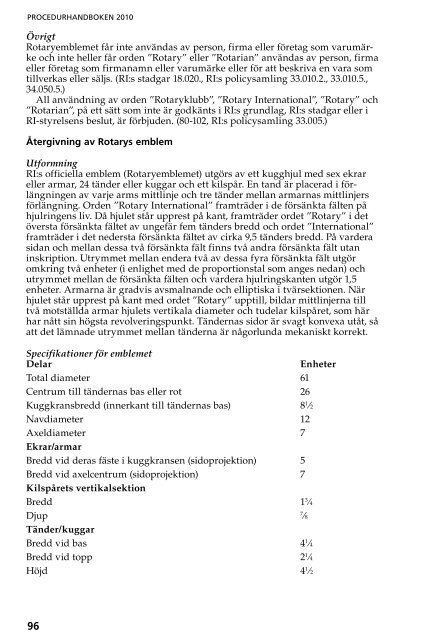 Procedurhandboken 2010 - Rotary International