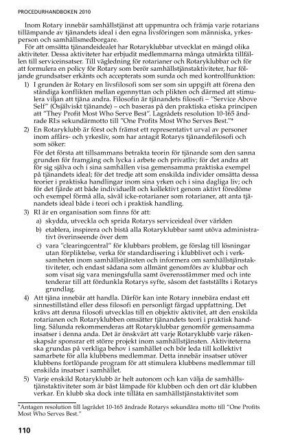 Procedurhandboken 2010 - Rotary International