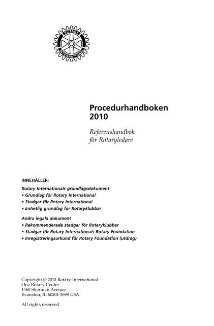 Procedurhandboken 2010 - Rotary International