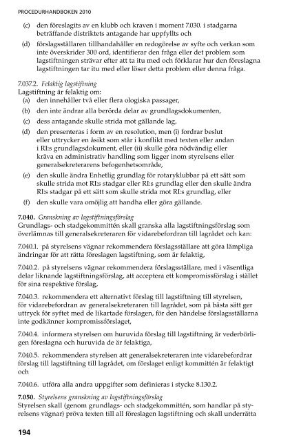 Procedurhandboken 2010 - Rotary International