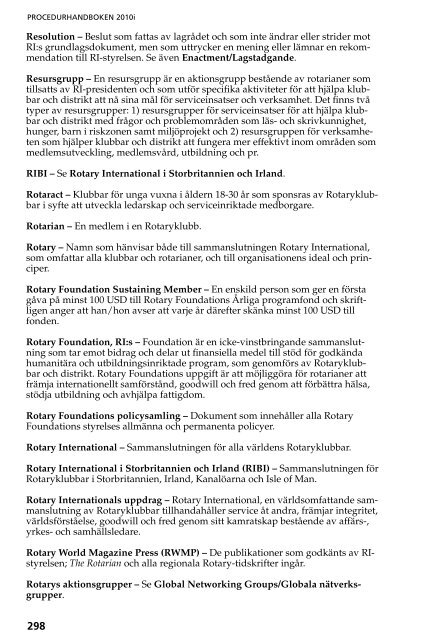 Procedurhandboken 2010 - Rotary International