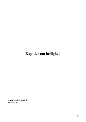 Kapitler om hellighed - Anna Marie Aagaard