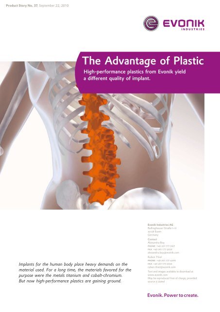 The Advantage of Plastic - Evonik Industries