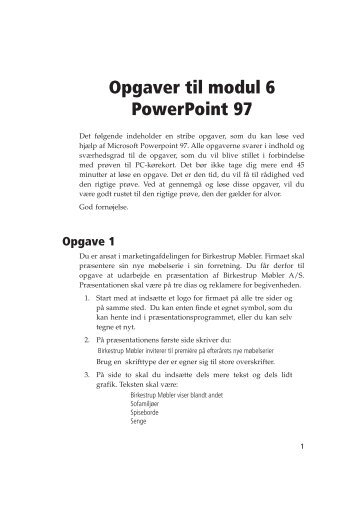 Opgaver til modul 6 PowerPoint 97