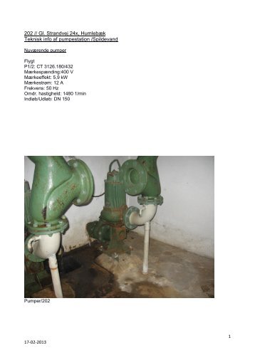 Beskrivelse af nuværende installationer i 22 pumpestationer inkl ...